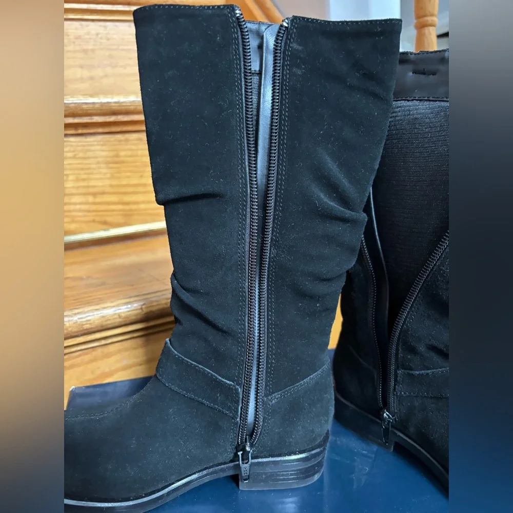 Stride Rite Black Toddler Girl's Suede Boots Size 12